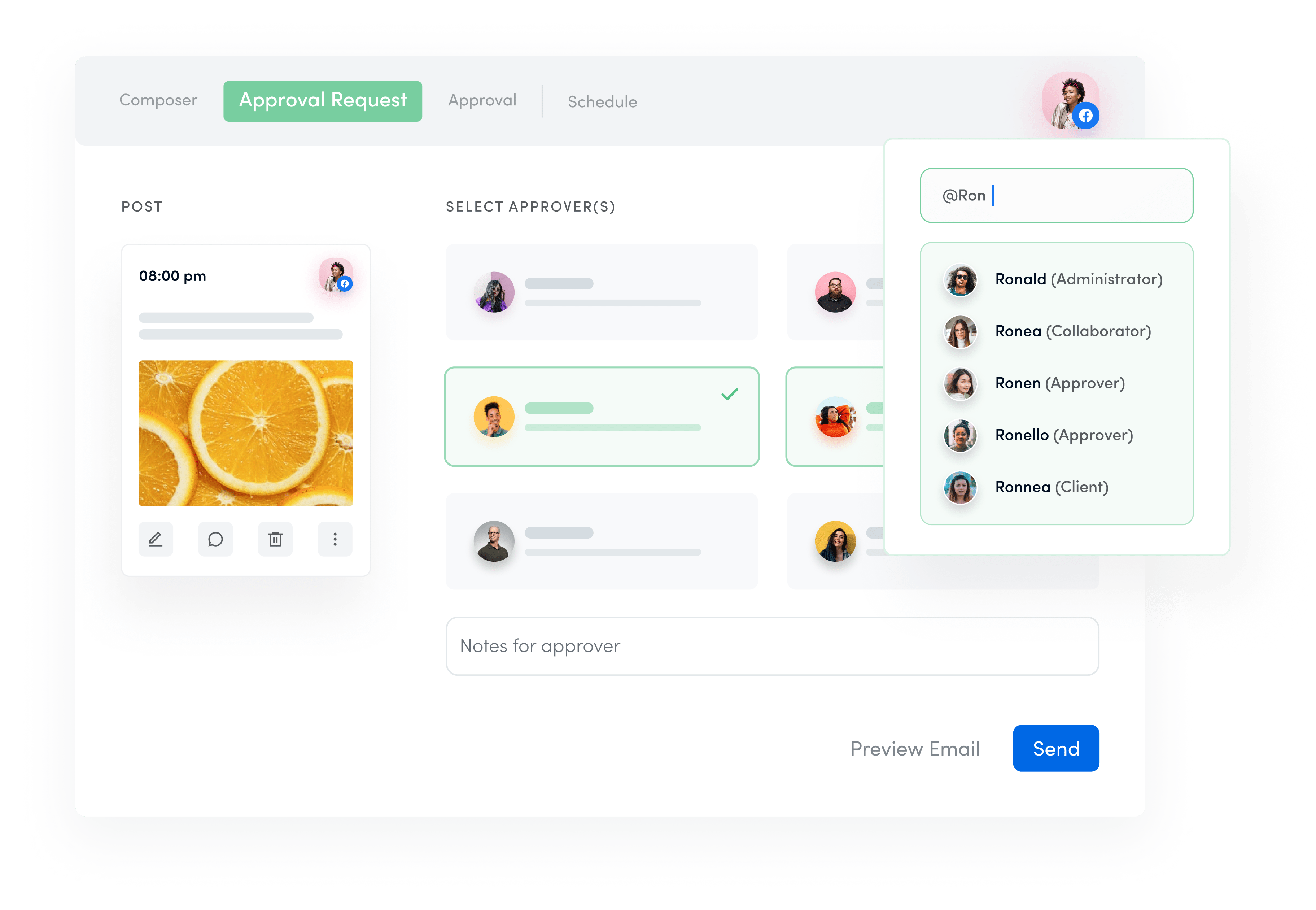 social media workflow approvals