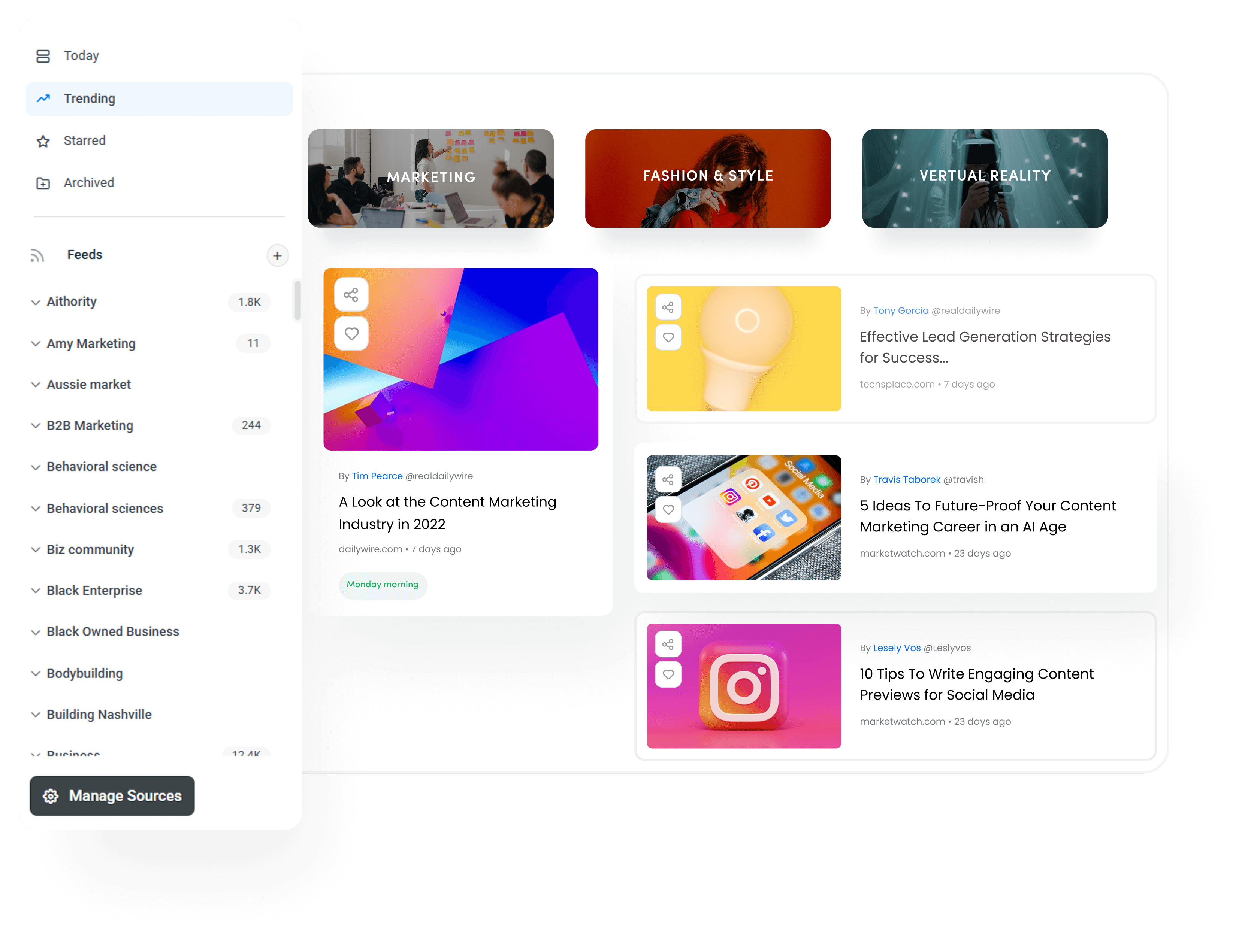 rss feed connection - social media automation