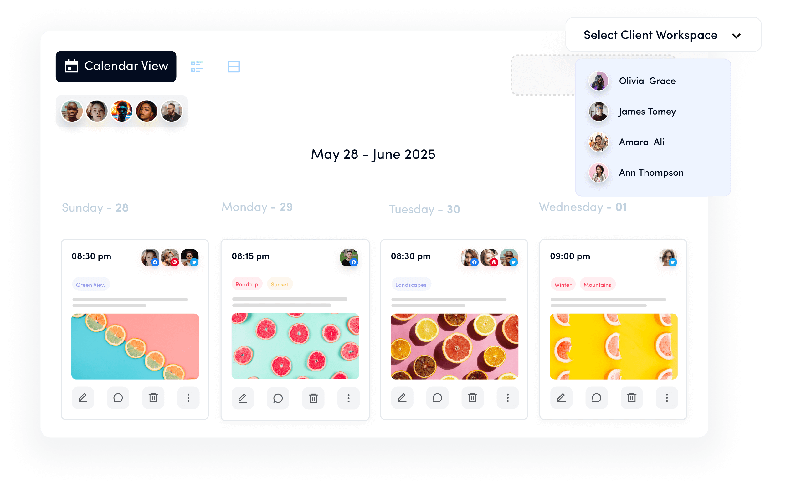 Content planner calendar