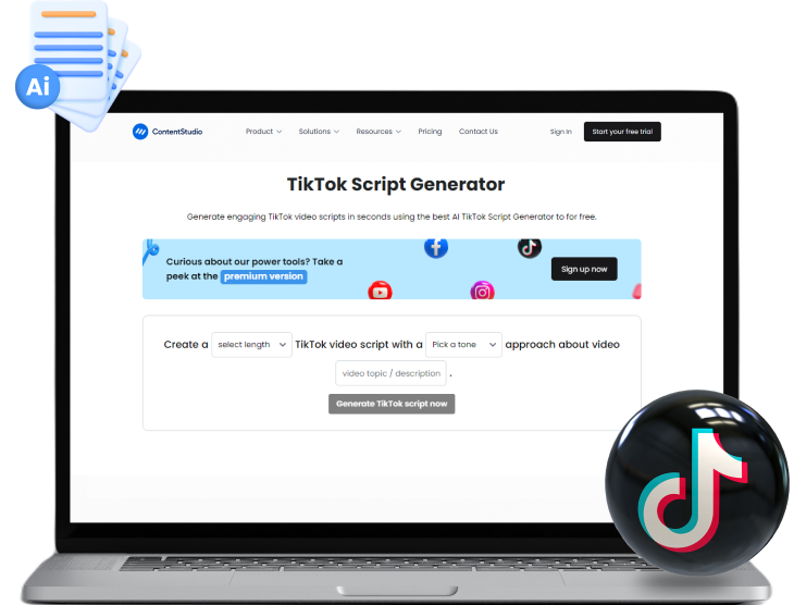 AI TikTok script generator